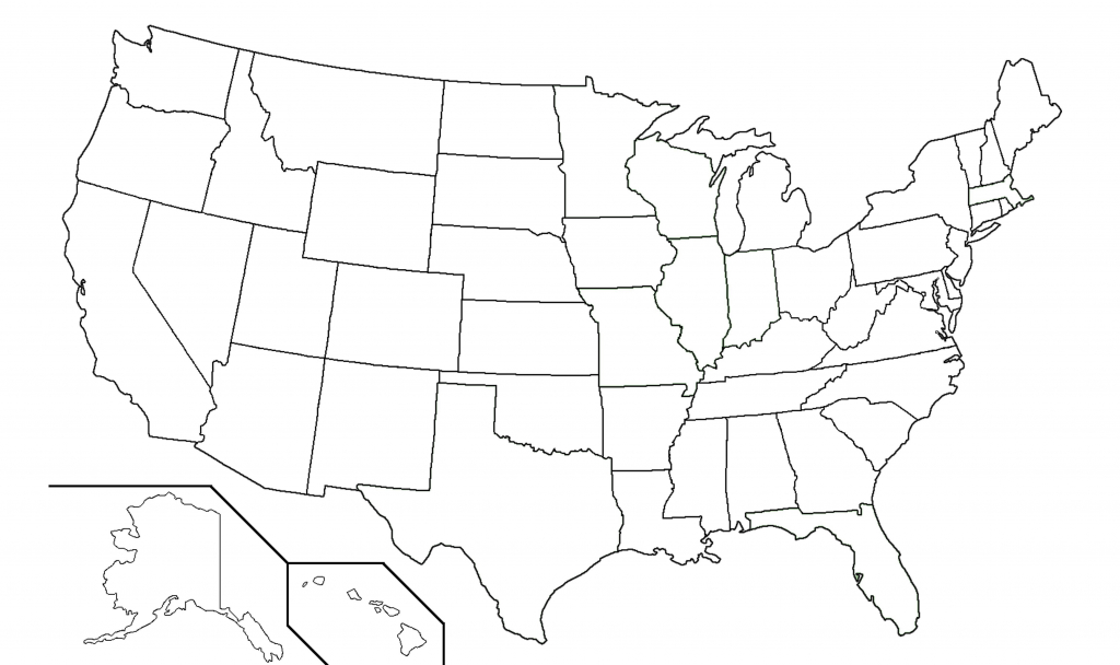 Map Us State Borders Printable Blank Outline Usa With United At 50 | Blank Us Map With Borders