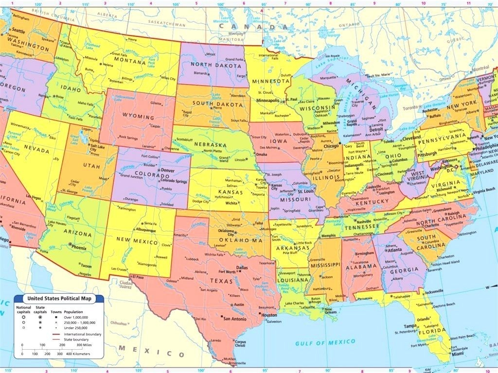 Map Usa States Major Cities Printable Map Printable Map Of The United 