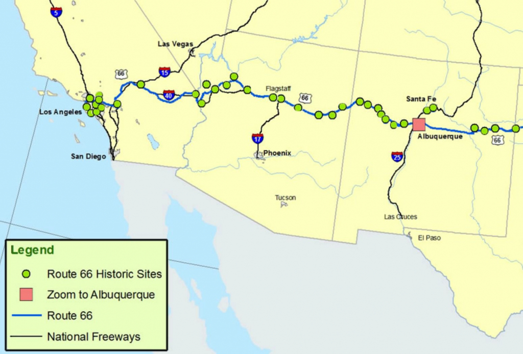 Printable Map Of Route 66 Usa Printable US Maps