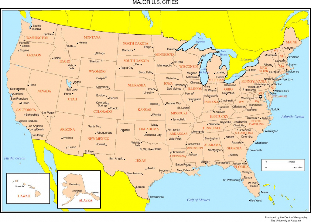 Maps Of The United States | Printable Map Of The United States With Capitals And Major Cities