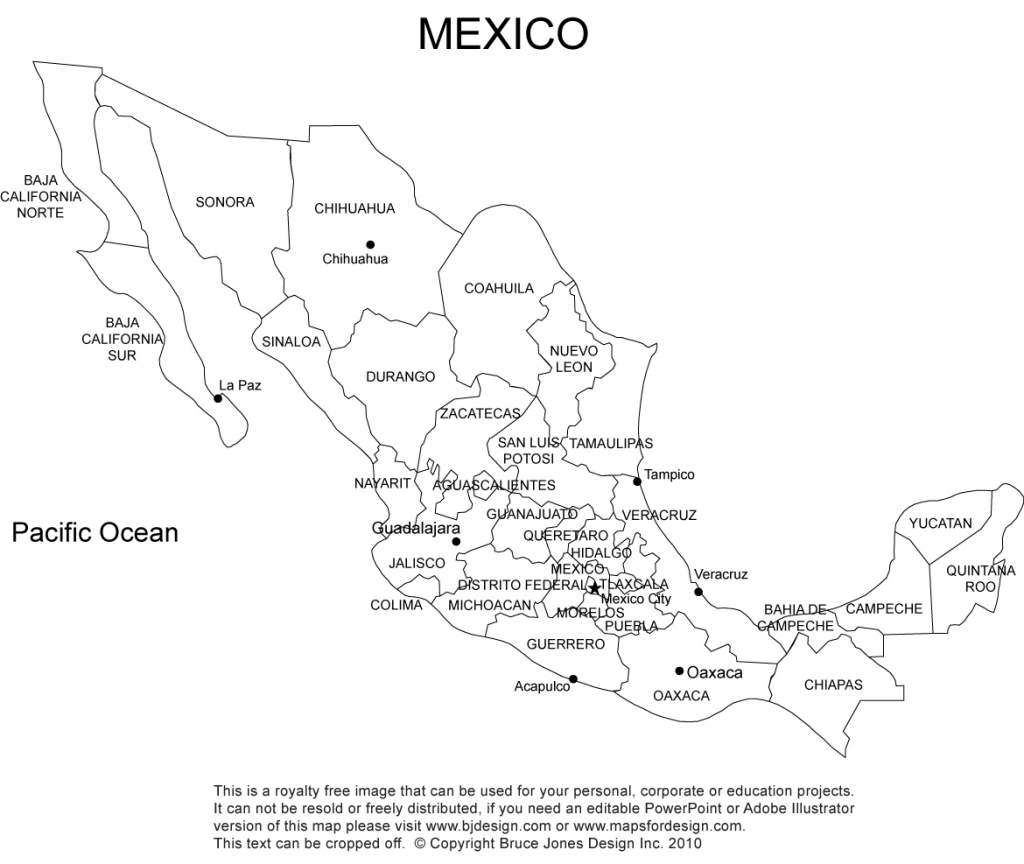 Mexico Map Royalty Free, Clipart, Jpg | A4 Printable Map Of Usa