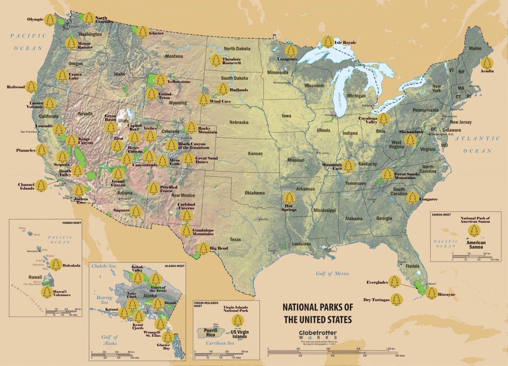 Printable Map Of Usa National Parks - Printable US Maps