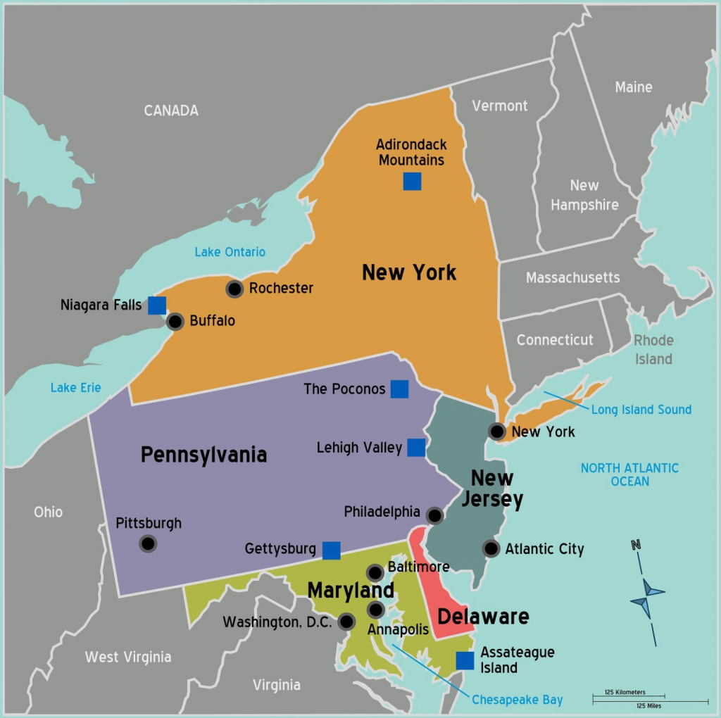 New Map Of Northeast Us And Canada Northeast Us | Passportstatus.co | Printable Map Of Ne United States