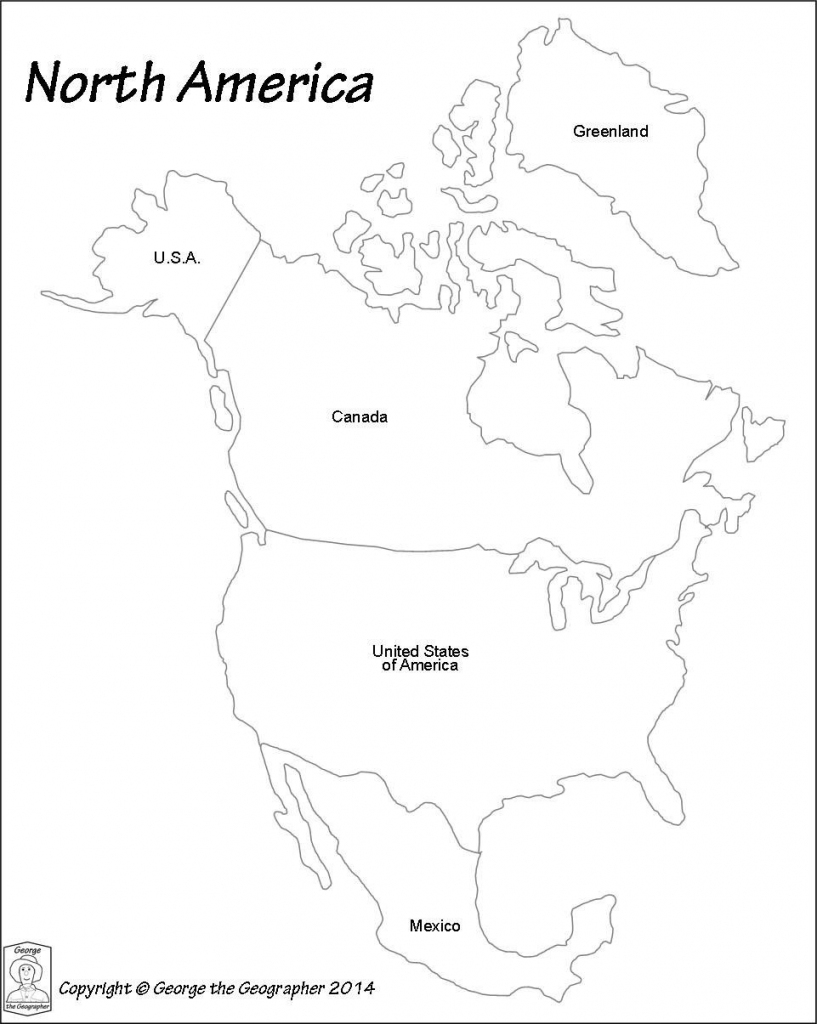 North America Map Outline Pdf Maps Of Usa For A Blank 7 | Mapy | Printable North America Map Outline