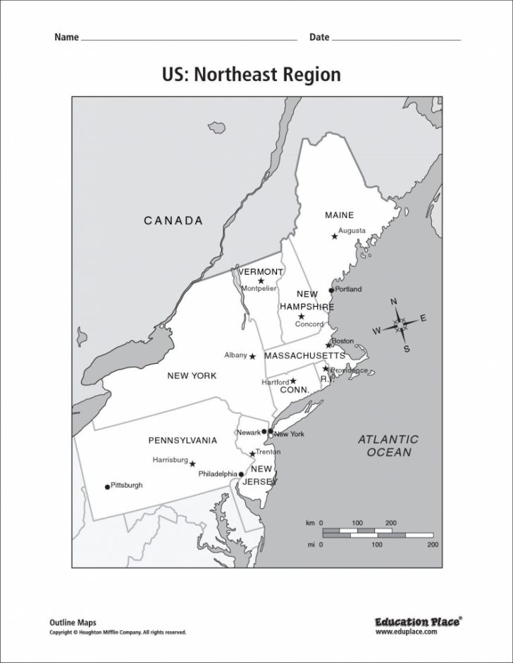 Northeast United States Map Printable
