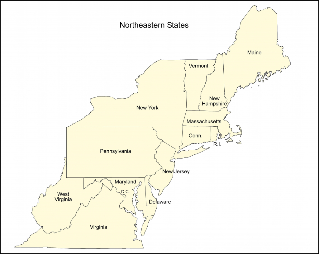Northeast Us Blank Map New Printable Map Northeast Region Us | Printable Eastern Us Map