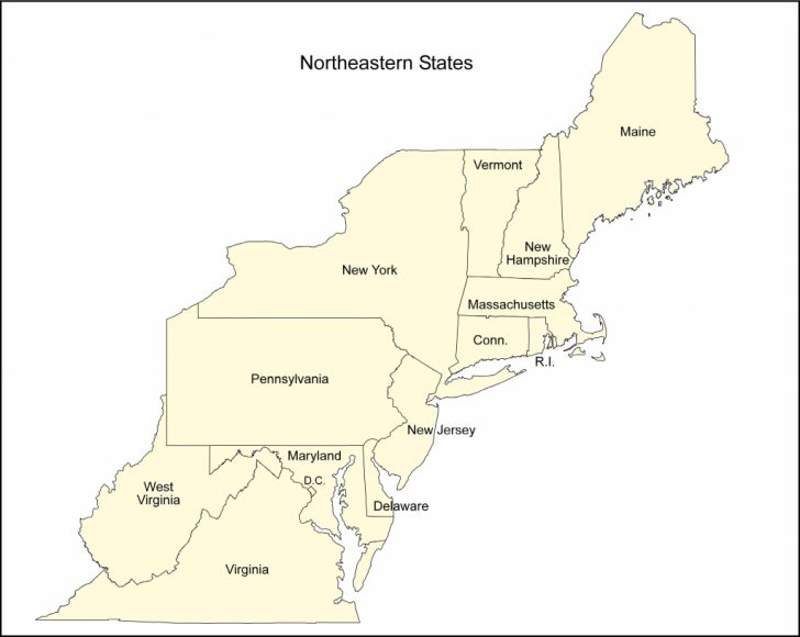 Printable Map Of Northeastern Us