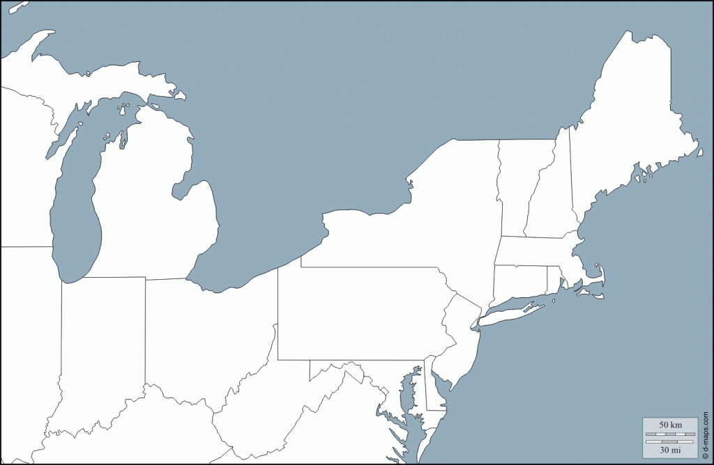 Eastern States Blank Map - Maplewebandpc | Northeast United States Map