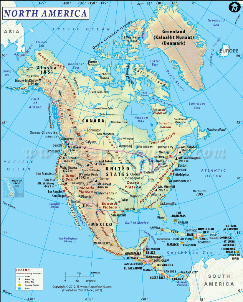 One Of The Best Maps North America Shows Physical Landform Regions Us Landforms Map Printable 