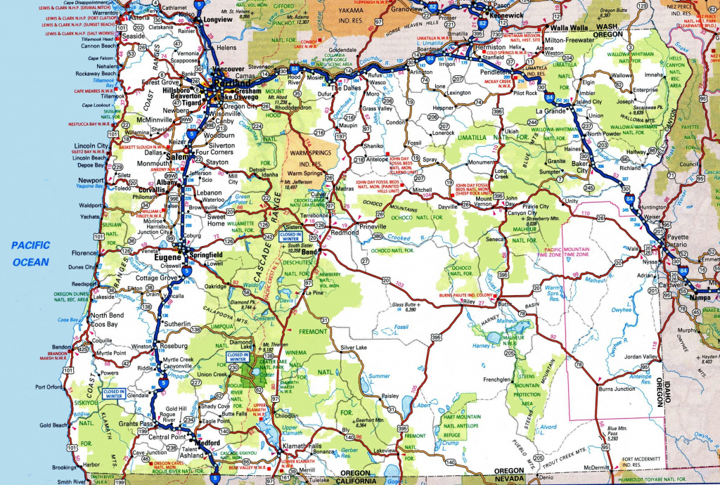 Oregon Road Map | Large Printable Us Road Map