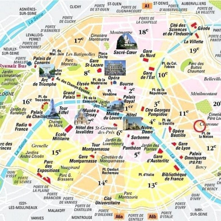 Paris Tourist Map Pdf World A3 Printable Of Europe | Printable A3 Map ...