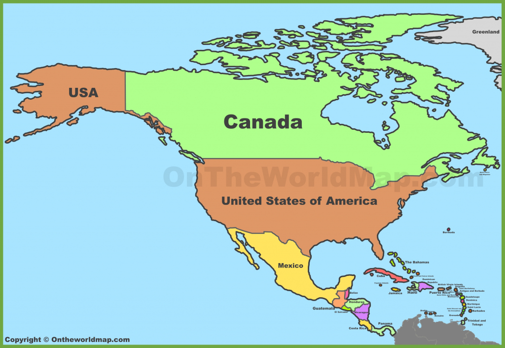 Political Map Of North America With Countries | Printable Map Of North American Countries