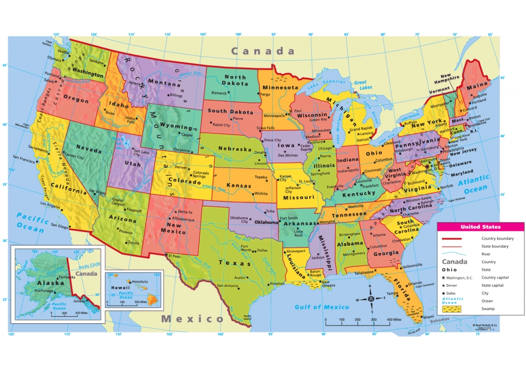 Political Map Of Us States And Travel Information | Download Free | Printable Us Political Map