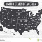 Poster Map Of United States Of America With State Names. Stock | Printable Map Of United States Of America With Names