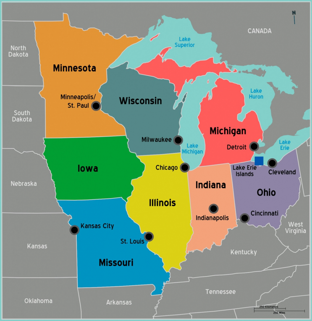 Printable Map Northeast Region Us New Midwestern United States Map | Printable Map Of Midwest United States