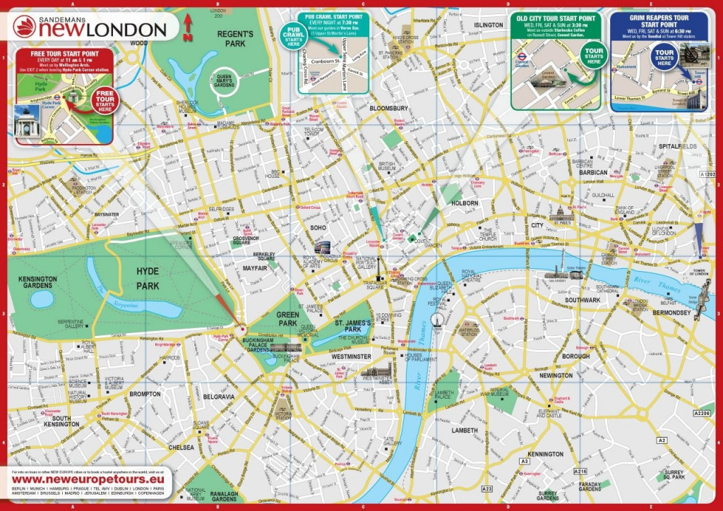 Printable Map Of Central London | Globalsupportinitiative | Printable A3 Map Of Usa