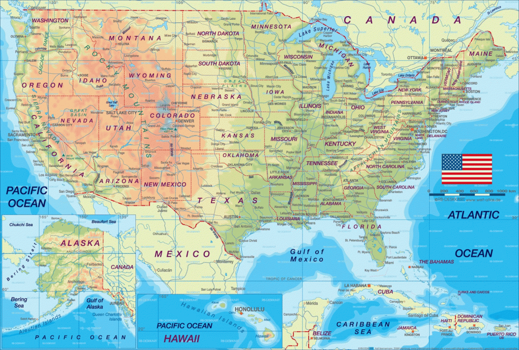 Printable Map Of Usa | Printable Map Of Usa Regions