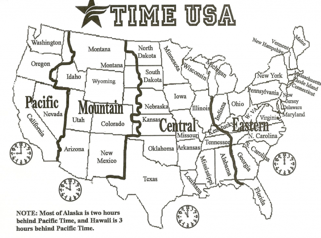 Printable Map United States Time Zones State Names Save Printable Us | Printable Us Timezone Map
