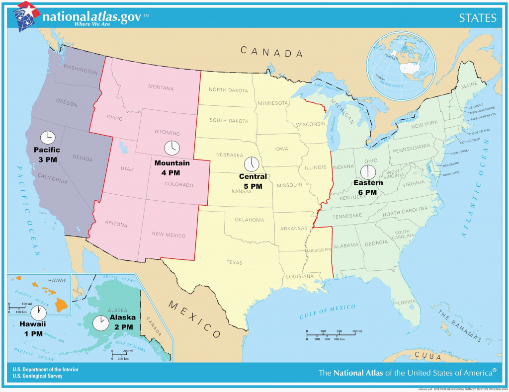 Printable Time Zone Map Us And Canada New Map Timezones In United | Printable Color Us Timezone Map