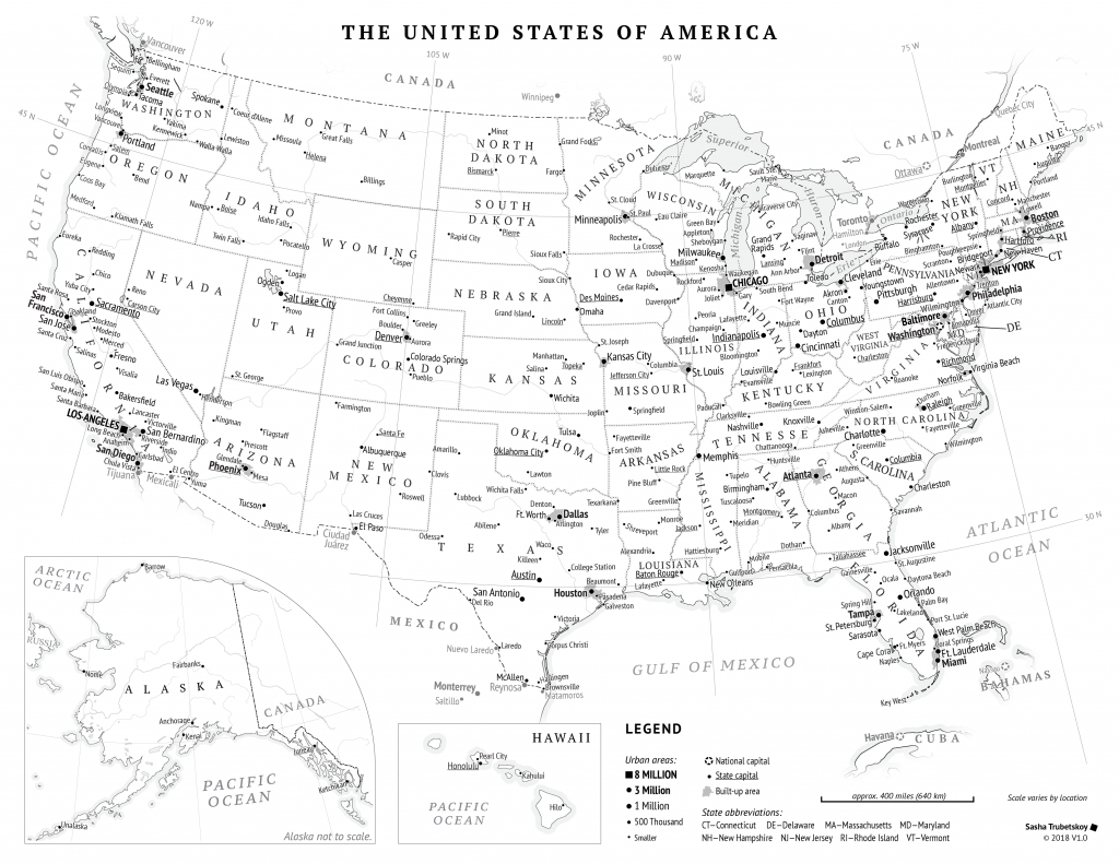 Printable United States Map – Sasha Trubetskoy | A4 Printable Map Of Usa