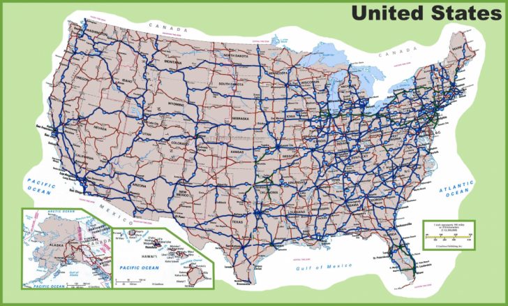 United States Road Map With Cities Printable