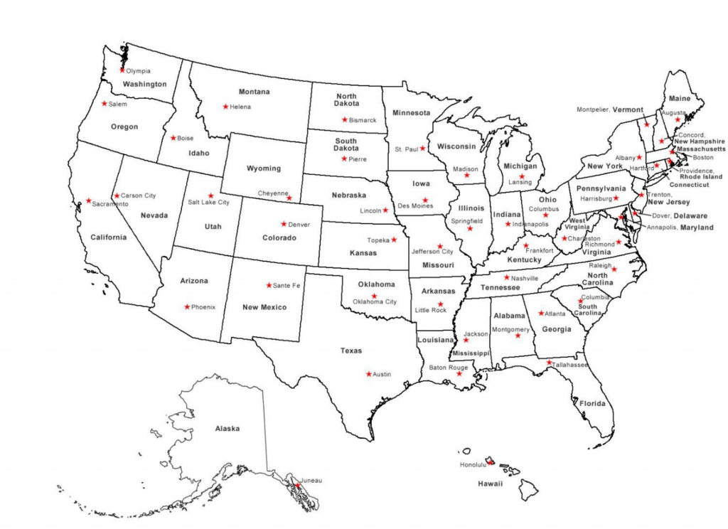Printable Usa Map With Capitals Printable US Maps