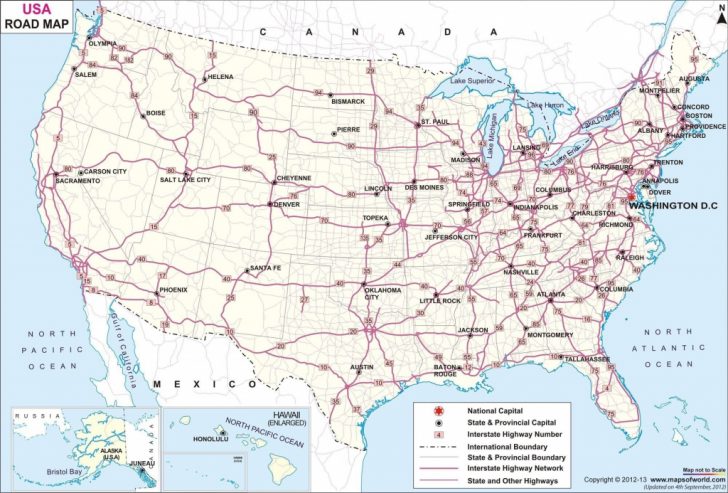 Printable Us Map With Major Highways Best New Printable Map Us With ...