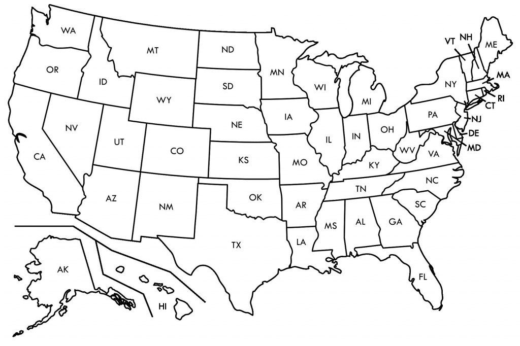 Printable Us Map With State Abbreviations Valid United States Map | Printable Map Of The United States With State Abbreviations