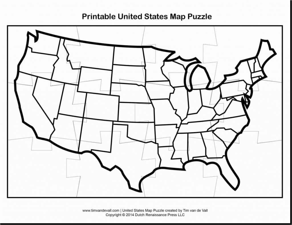 Printable Us State Map Puzzle | World Map | Us Map Blackline Printable