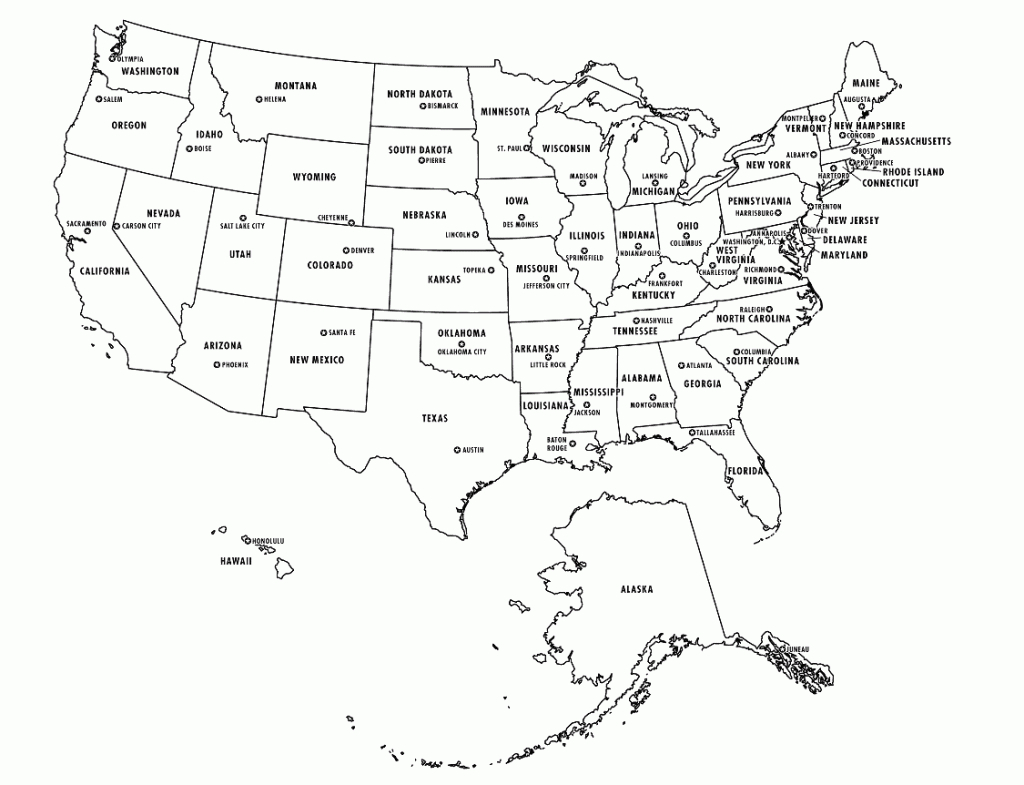 Printable Usa States Capitals Map Names | States | States, Capitals | Free Printable United States Map With State Names And Capitals