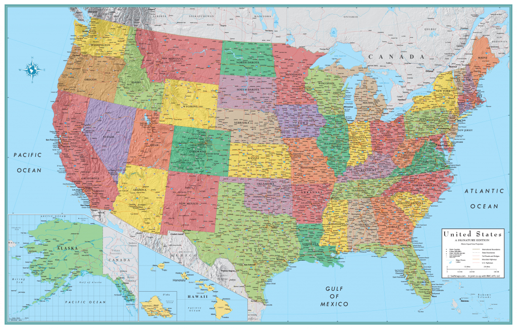 Rmc Signature United States Wall Map Poster 32X50 | Blank Us Map Poster