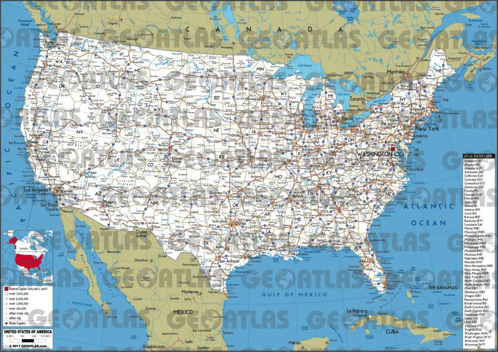 Road Map Of Usa #628165 | 8X11 Printable Us Map