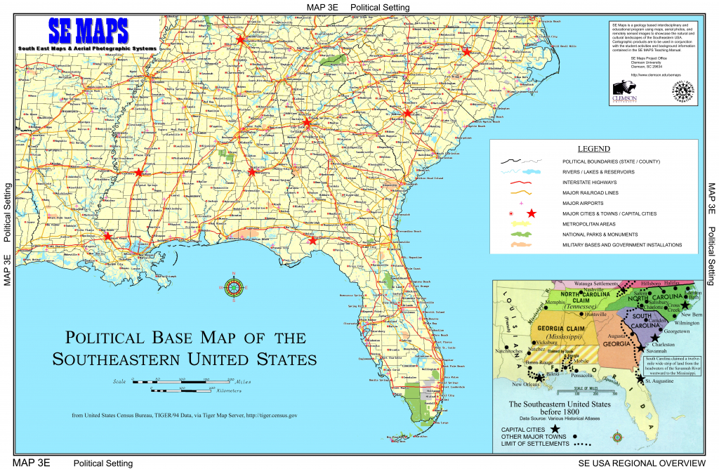 Us Southeast Region Blank Map South East At Valid Map Of Blank Map | Printable Map Of Se United