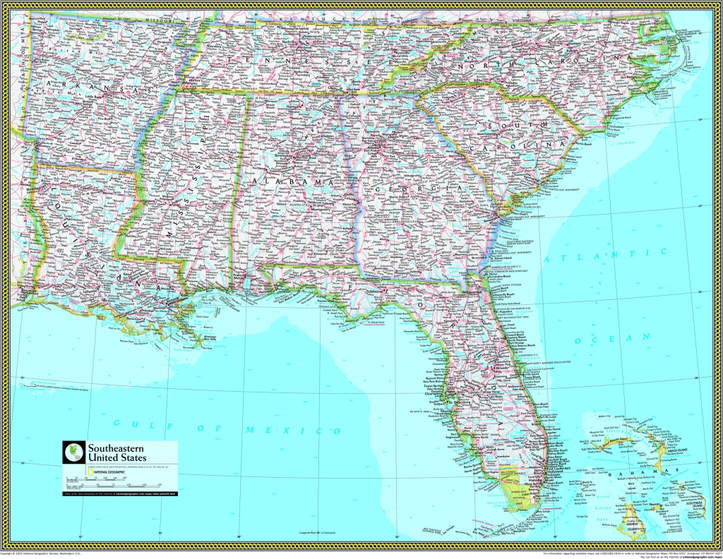Southeastern United States Atlas Wall Map - Maps | Printable Map Of Southeast Usa