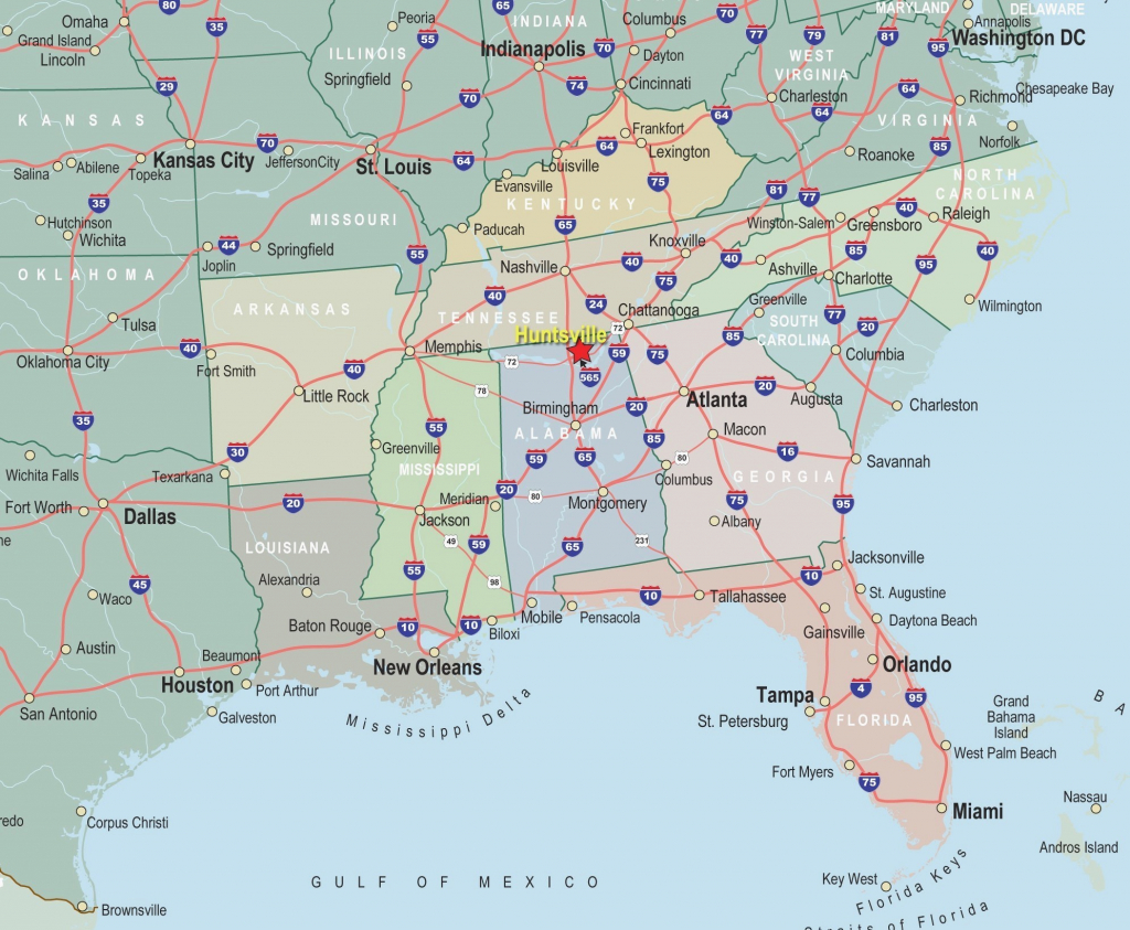 Southeastern United States Road Map New Driving Map Southeast Us Wp | Printable Map Of The Southeastern United States