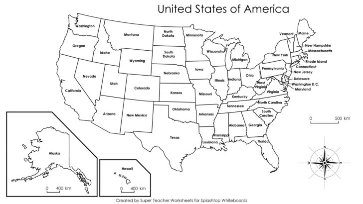 Printable United States Map For Labeling