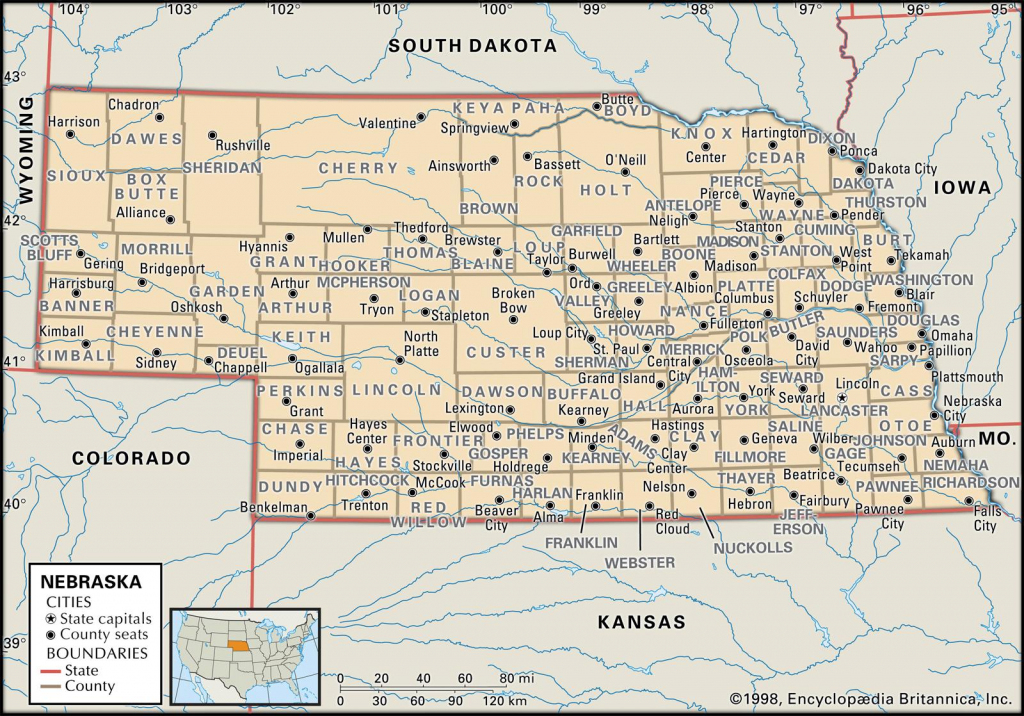 State And County Maps Of Nebraska | Printable Map Of Ne United States