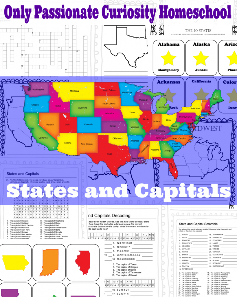 States And Capitals Printable Flash Cards And Worksheets - Only | Printable Us Map Flashcards