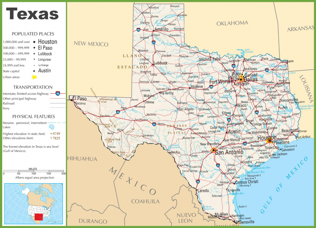 Texas Highway Map | Printable Map Of Texas Usa