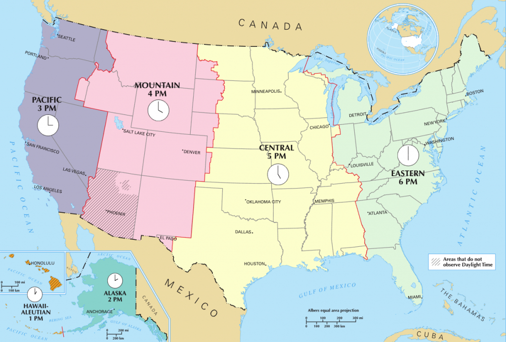 Time In The United States - Wikipedia | Printable United States Time Zone Map With Cities