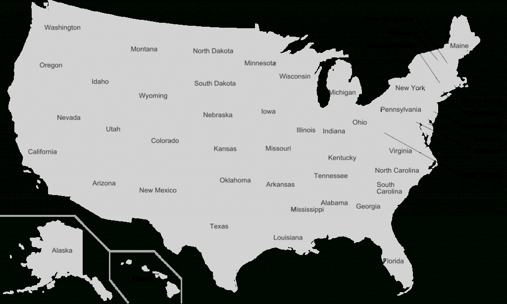 U.s. State - Wikipedia | Map Of 52 States In Usa Printable
