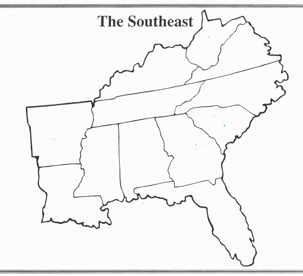 United States Blank Map Worksheet New Blank Map Southeastern United | Printable Map Of The Southeastern United States