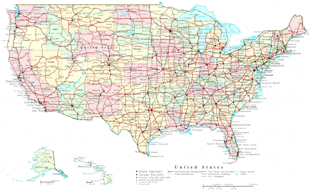 Free Printable Road Map Of The United States