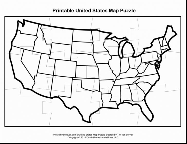Printable United States Map Jigsaw Puzzle
