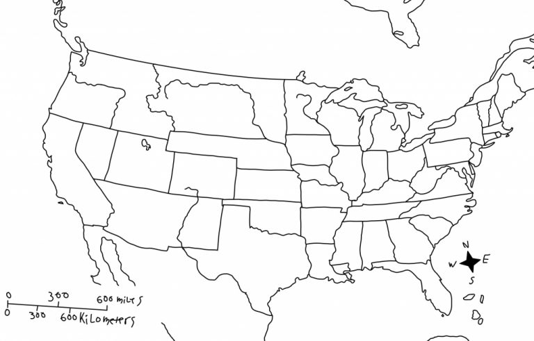 Unlabeled Us Map Maps Blank Simple Of United States In 5485
