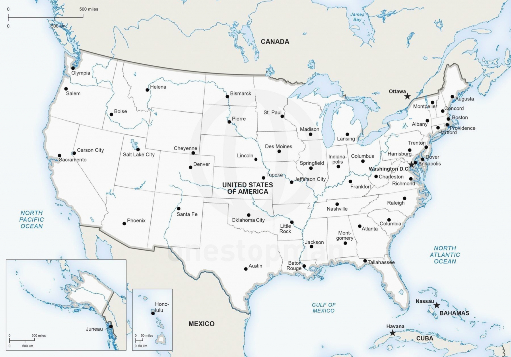 United States Map With Rivers And Capitals Inspirationa Printable Us | Printable Map Of The United States With Capitals And Major Cities