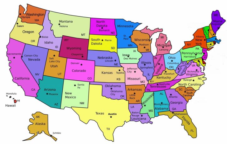 Printable United States Map With State Abbreviations