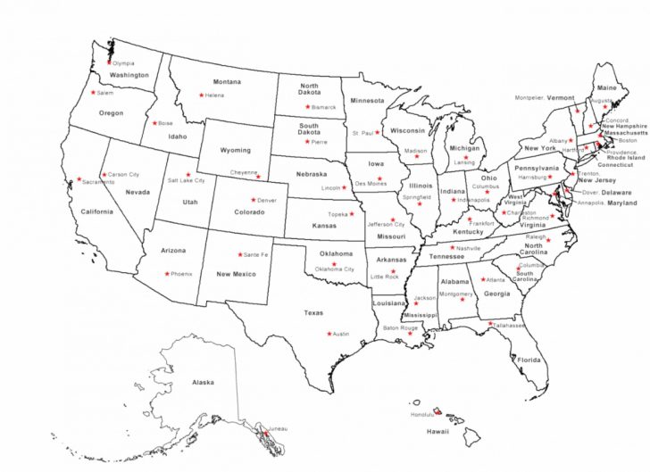 Printable Usa Map With State Names