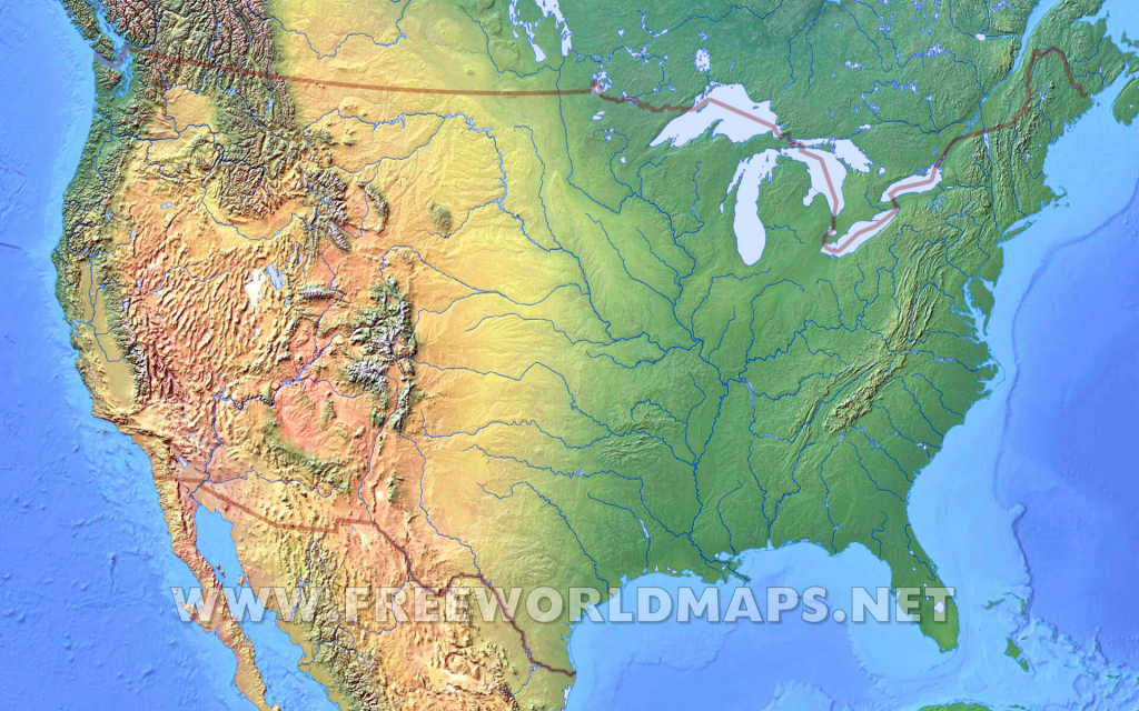 United States Physical Map | United States Physical Map Printable