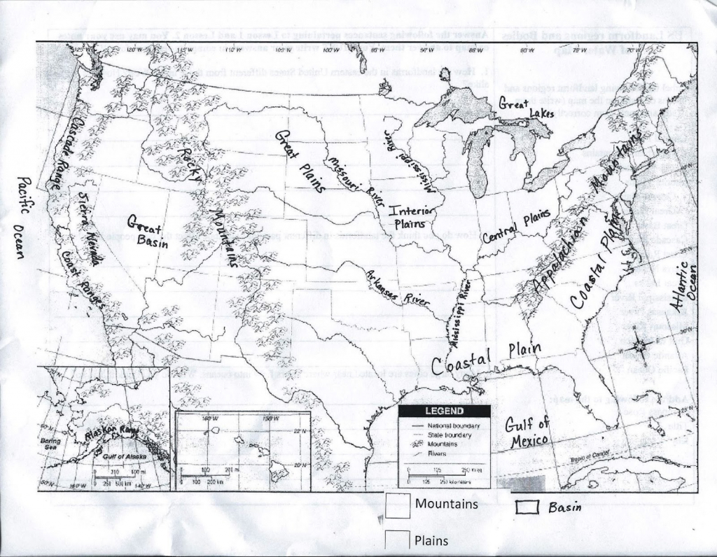 United States And Canada Physical Map Blank New United States Map